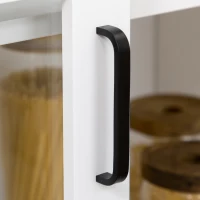 HOMCOM Buffet Cabinet Kitchen Storage Sideboard with Glass Sliding Door, Adjustable Shelf for Dining Room, White(m-7)