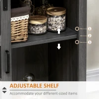 HOMCOM Buffet Cabinet Kitchen Storage Sideboard with Glass Sliding Door, Adjustable Shelf for Dining Room, Gray(m-5)