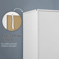 HOMCOM Modern Wardrobe Closet Armoire with 2 Drawers and Hanging Rod, Clothes Storage Organizer with Anti-tipping Design for Bedroom, White(m-5)