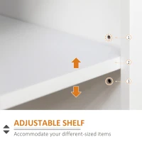 HOMCOM Buffet Cabinet Kitchen Storage Sideboard with Glass Sliding Door, Adjustable Shelf for Dining Room, White(m-5)