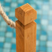 Outsunny 4FT Wooden Garden Bridge Arc Footbridge with Hemp Rope Railings & Solid Fir Construction, Orange(m-5)