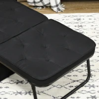 HOMCOM Ottoman Sofa Bed, 4 in 1 Multi-Function Button Tufted Folding Sleeper Chair Bed with Adjustable Backrest, Pillow, Side Pocket for Home Office, Bedroom, Living Room, Black(m-9)
