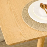 HOMCOM 31.5"/51" Folding Dining Table, Resizing Space Saving Table with Easy to Clean Surface, Small Kitchen Table, Wood Dining Table for 4–6 People, Oak(m-7)