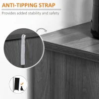 HOMCOM Buffet Cabinet Kitchen Storage Sideboard with Glass Sliding Door, Adjustable Shelf for Dining Room, Gray(m-6)