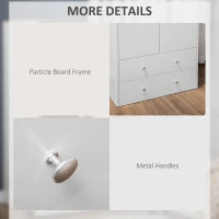 HOMCOM Modern Wardrobe Closet Armoire with 2 Drawers and Hanging Rod, Clothes Storage Organizer with Anti-tipping Design for Bedroom, White(m-6)