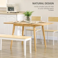 HOMCOM 31.5"/51" Folding Dining Table, Resizing Space Saving Table with Easy to Clean Surface, Small Kitchen Table, Wood Dining Table for 4–6 People, Oak(m-4)