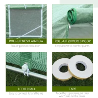 Outsunny 20' x 10' x 7' Walk-in Tunnel Greenhouse with Zippered Mesh Door and 8 Mesh Windows, Gardening Plant Hot House with Galvanized Steel Hoops, Green(m-6)