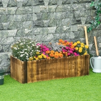 Outsunny 40" x 16" x 12"  Wooden Raised Garden Bed, Raised Planter Box, Planter Raised Bed with Drainage Holes, Natural