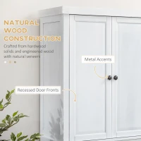 HOMCOM 72.5" Pinewood Large Kitchen Pantry Storage Cabinet, Freestanding Cabinets with Doors and Shelves, Dining Room(m-4)