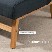 HOMCOM 42" Loveseat Sofa with Rubber Wood Legs, Space-Saving Upholstered Couch, Small 2 Seater Sofa - Graphite(m-6)