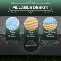 Outsunny HDPE Square Parasol Base, Portable Umbrella Stand Weights for Cantilever Banana Parasol with Wheels, 35lbs with Water or 40lbs with Sand, for Φ0.75", Φ1.5" Pole, Black(m-5)