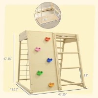 Qaba 5-in-1 Indoor Jungle Gym Playground with Swing, Climber, Monkey Bars(m-3)