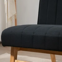 HOMCOM 42" Loveseat Sofa with Rubber Wood Legs, Space-Saving Upholstered Couch, Small 2 Seater Sofa - Black(m-8)