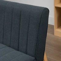 HOMCOM 42" Loveseat Sofa with Rubber Wood Legs, Space-Saving Upholstered Couch, Small 2 Seater Sofa - Graphite(m-8)