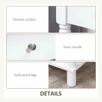 HOMCOM Nightstand, Bedside Table with Drawer and Open Shelf, Side End Table with Wood Legs for Bedroom, White(m-6)