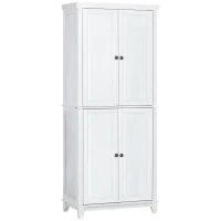 HOMCOM 72.5" Pinewood Large Kitchen Pantry Storage Cabinet, Freestanding Cabinets with Doors and Shelves, Dining Room(m-1)