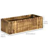 Outsunny 40" x 16" x 12"  Wooden Raised Garden Bed, Raised Planter Box, Planter Raised Bed with Drainage Holes, Natural(m-3)