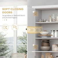 HOMCOM 72.5" Pinewood Large Kitchen Pantry Storage Cabinet, Freestanding Cabinets with Doors and Shelves, Dining Room(m-6)