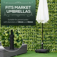 Outsunny HDPE Square Parasol Base, Portable Umbrella Stand Weights for Cantilever Banana Parasol with Wheels, 35lbs with Water or 40lbs with Sand, for Φ0.75", Φ1.5" Pole, Black(m-4)