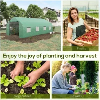 Outsunny 20' x 10' x 7' Walk-in Tunnel Greenhouse with Zippered Mesh Door and 8 Mesh Windows, Gardening Plant Hot House with Galvanized Steel Hoops, Green(m-8)