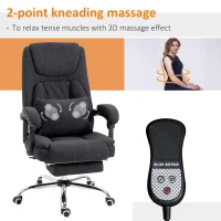 Vinsetto 3D Kneading Massage Office Chair with Reclining, Swivel Fabric Computer Chair with Footrest, Armrest, Black(m-4)