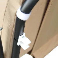 Outsunny Heavy-duty Metal 3 Seater Outdoor Swing Chair Garden Hammock Bed with Canopy and 2 Pillows Beige(m-8)