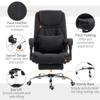 Vinsetto 3D Kneading Massage Office Chair with Reclining, Swivel Fabric Computer Chair with Footrest, Armrest, Black(m-7)