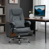 Vinsetto 3D Kneading Massage Office Chair with Reclining, Swivel Fabric Computer Chair with Footrest, Armrest, Gray(m-2)
