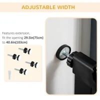 PawHut 29.5"-40.6" Metal Pet Gate, Dog Gate with Auto Closing Door, Double Locking, for Doorways, Stairs, Hallways, Black(m-6)