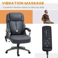 Vinsetto Big and Tall Strong Vibration Massage Office Chair, Swivel Microfiber High Back Chair, Computer Chair with Adjustable Height, 400 lbs, Gray(m-4)