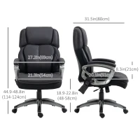 Vinsetto Big and Tall Massage Office Chair with Strong Vibration, Microfiber Office Chair, 27.25"x31.5"x48.75", Black(m-3)