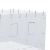 Outsunny Pop up Canopy Walls, Universal Replacement Netting, Set of 4 Mesh Screen Sidewalls, Patio Netting with 6 Service Windows and 1 Door for 10' x 10' Canopy Tent, White(m-9)