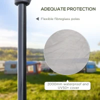 Outsunny 3-4 Person Automatic Camping Tent w/ Porch, Pop Up Tent, Portable Backpacking Shelter with Mesh Windows, Zipped Door, Floor, Hang Hook & Portable Carry Bag, Silver(m-6)