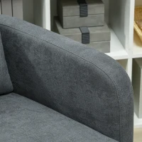HOMCOM Armchair, Fabric Accent Chair, Modern Living Room Chair with Wood Legs and Throw Cushions for Bedroom, Grey(m-8)