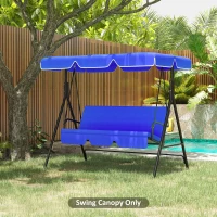 Outsunny 2/3 Seater Swing Canopy Replacement, Outdoor Swing Seat Top Cover, UV50+ Sun Shade (Canopy Only), Sky Blue(m-1)