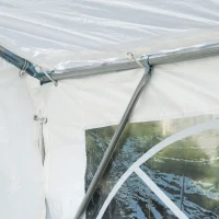 Outsunny 13 x 26 ft Heavy Duty Party Tent Outdoor Gazebo Wedding Tent Event Shelter Carport BBQ with Removable Sidewalls & Windows, Outside Waterproof Canopy for Parties, White(m-9)