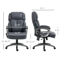 Vinsetto Big and Tall Strong Vibration Massage Office Chair, Swivel Microfiber High Back Chair, Computer Chair with Adjustable Height, 400 lbs, Gray(m-3)