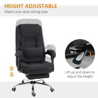 Vinsetto 3D Kneading Massage Office Chair with Reclining, Swivel Fabric Computer Chair with Footrest, Armrest, Black(m-5)