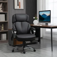 Vinsetto Big and Tall Strong Vibration Massage Office Chair, Swivel Microfiber High Back Chair, Computer Chair with Adjustable Height, 400 lbs, Black(m-2)