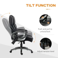 Vinsetto Big and Tall Massage Office Chair with Strong Vibration, Microfiber Office Chair, 27.25"x31.5"x48.75", Black(m-7)