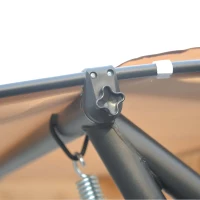 Outsunny Heavy-duty Metal 3 Seater Outdoor Swing Chair Garden Hammock Bed with Canopy and 2 Pillows Beige(m-9)