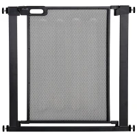 PawHut 29.5"-32.3" Metal Pet Gate, w/ Auto Closing Door, Double Locking, Dog Gate for Doorways, Stairs, Hallways, Indoor/Outdoor, Black(m-2)