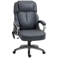 Vinsetto Big and Tall Strong Vibration Massage Office Chair, Swivel Microfiber High Back Chair, Computer Chair with Adjustable Height, 400 lbs, Gray(m-1)