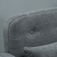 HOMCOM Armchair, Fabric Accent Chair, Modern Living Room Chair with Wood Legs and Throw Cushions for Bedroom, Grey(m-7)