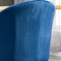 HOMCOM Modern Dining Chairs, Mid-Back Velvet-touch Upholstery Side Chair, Table Chair for Living Room, Dining Room, Dark Blue, Set of 4(m-10)