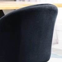 HOMCOM Modern Dining Chairs, Mid-Back Velvet-touch Upholstery Side Chair, Table Chair for Living Room, Dining Room, Black, Set of 4(m-10)