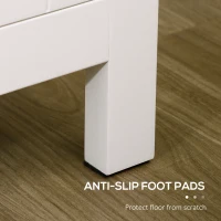 HOMCOM Sideboard, Buffet Cabinet with Doors and Adjustable Shelves for Living Room, Entryway, White and Natural(m-7)