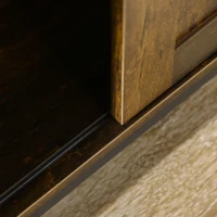 HOMCOM Buffet Cabinet, Farmhouse Sideboard, Bar Cabinet with Adjustable Shelf, Sliding Barn Door for Kitchen, Rustic Brown(m-8)