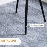 HOMCOM Modern Dining Chairs, Mid-Back Velvet-touch Upholstery Side Chair, Table Chair for Living Room, Dining Room, Grey, Set of 4(m-6)