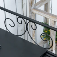 Outsunny Folding Potting Bench Table, Metal Garden Workstation, Work Bench with Large Build-In Bag with Cover, 5 Hanging Hooks & Storage Shelf, Flourishes(m-8)